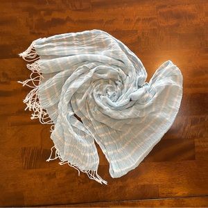 Light Blue and White Striped Scarf - BUNDLE 4 FOR $15!